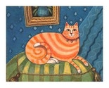 FUNKY ORANGE CAT Pampered Kitty SIGNED PRINT