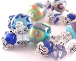 Party Time Lampwork, Crystal and Sterling Bracelet by Happy Shack Designs