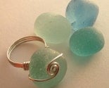 ELLE Genuine Sea Glass Sculpted Wire Ring Size 7 by Lake Erie Beach Glass LEbg