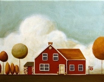 CUSTOM House Painting - Custom 8 by 10 painting of your house or someone elses house as a gift