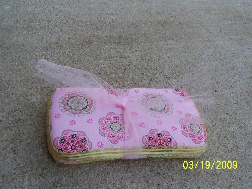 Pink and green paisley travel wipe case 