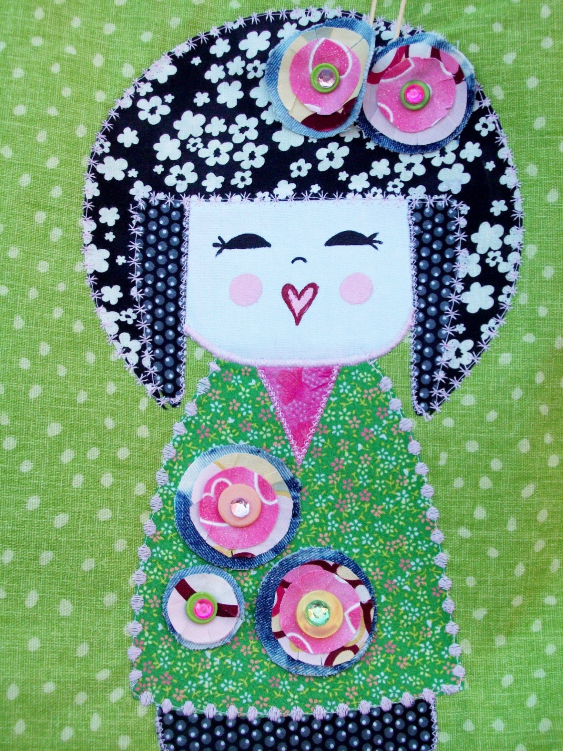 NEW Green Geisha Girl Midori Handbag Created by Mary Moon