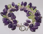 Purple Rain - Handmade Amethyst and Peridot Bracelet