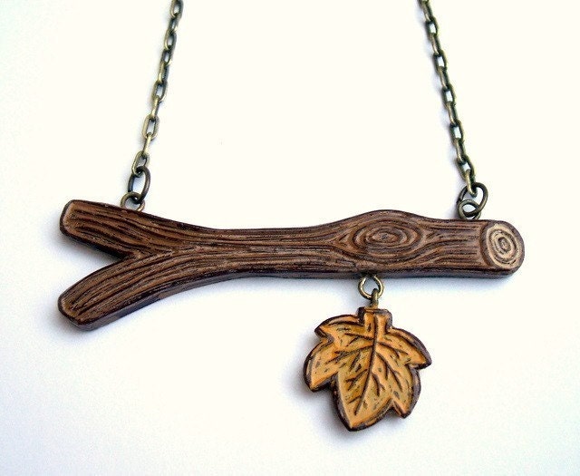 Out on A Limb -The Last Fall Leaf Necklace