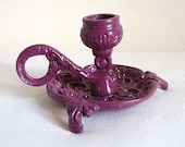 vintage violet candle holder