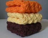 Every Day Luxury Washcloths In FALL/AUTUMN Colors - Hand Crocheted