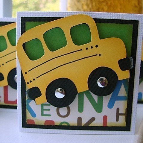 Back to School Mini Note Cards Set of 6 WITH Envelopes