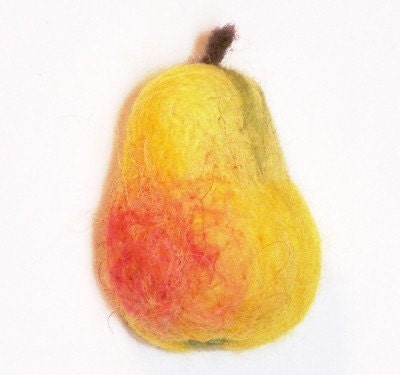 Needle Felted Pear Magnet
