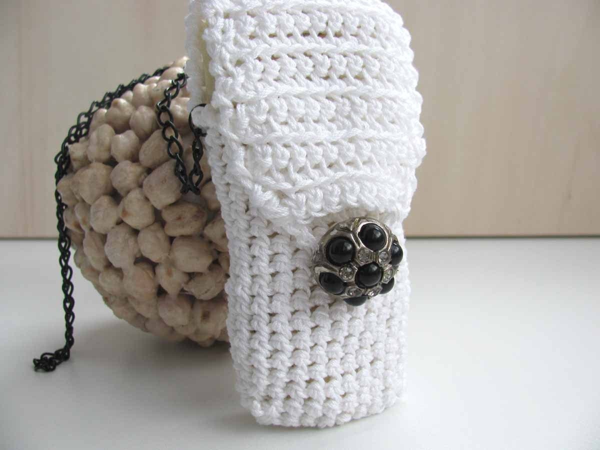 Crochet Cell-Phone Pouch - Vintage Dream - OOAK