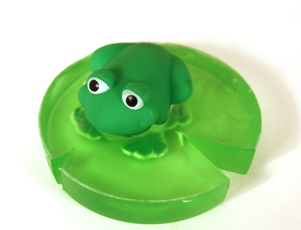 Lounging Frog on Lily Pad Soap