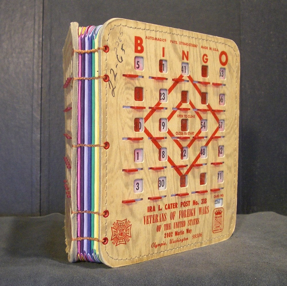 Vintage Bingo King Auto Magic Bingo Book - Veterans of Foreign Wars - Colored Paper