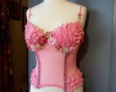 Rosettes Corset Hot Pink Recycled, Reclaimed, Go Green