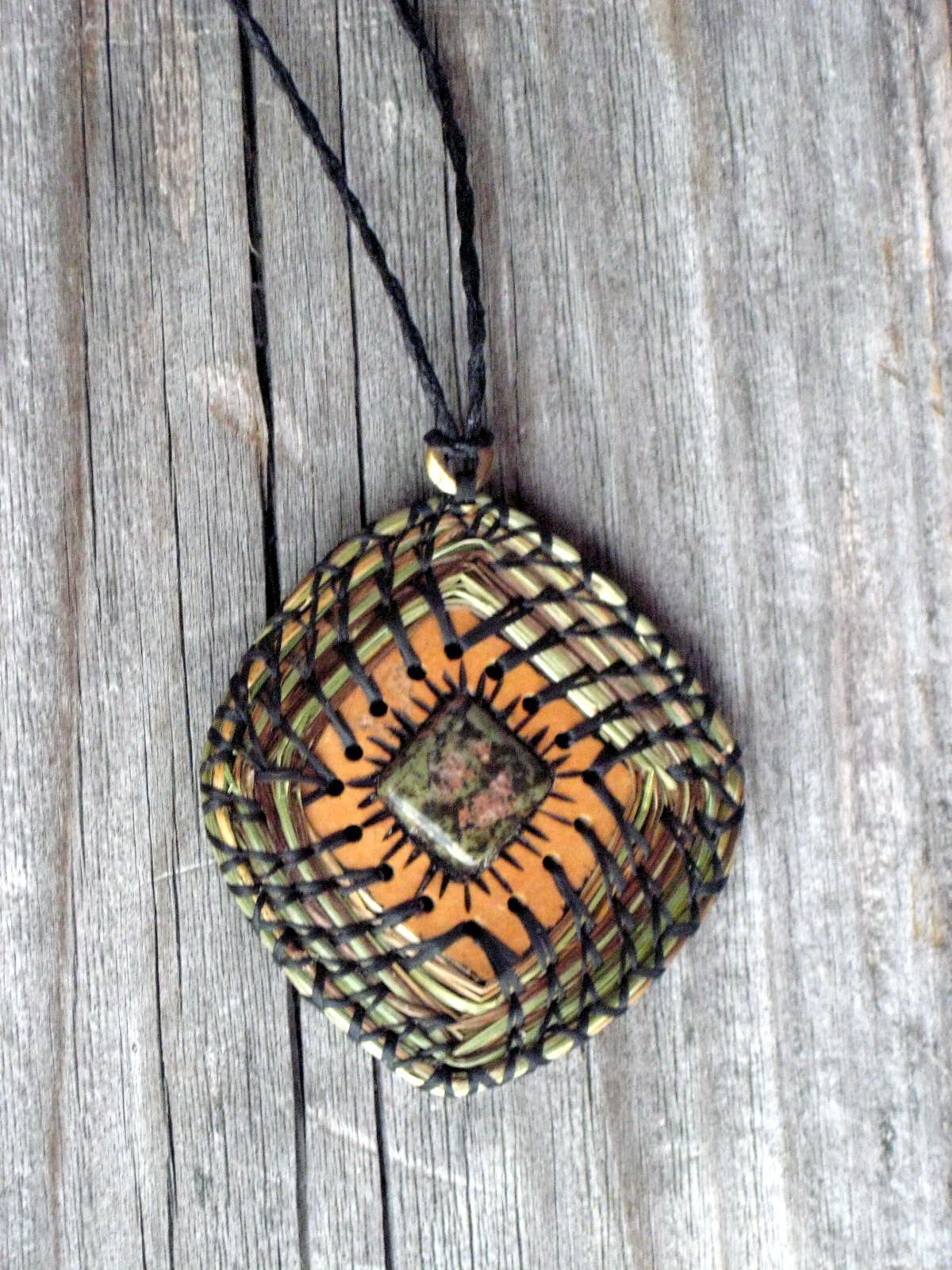 Craft Kit, Sweet Nature Pendant, Sweetgrass and Gourd Necklace Tutorial, Supplies, Do It Yourself, DIY