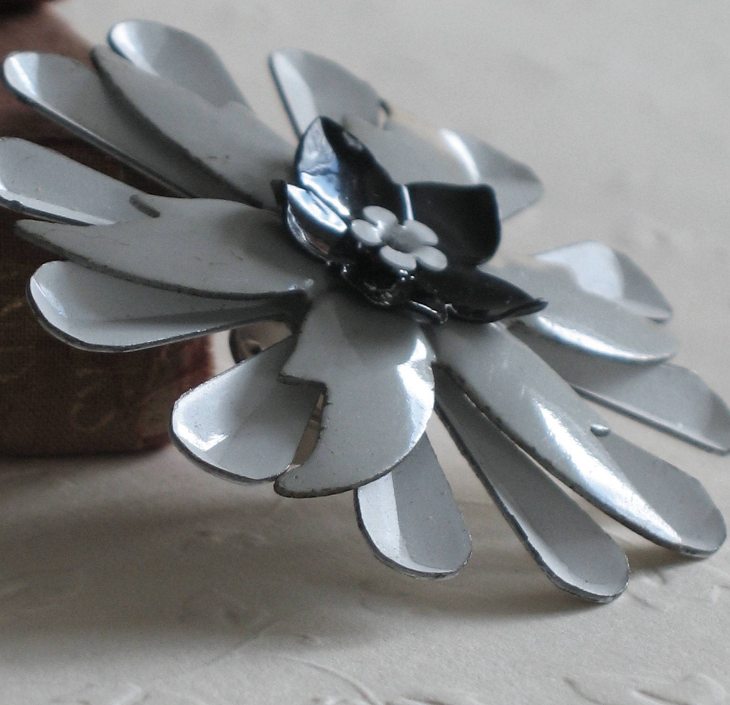 MonoChrome - A Metal Flower Lapel Pin