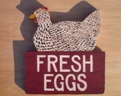 Speckled Hen / Chicken Fresh Eggs Sign