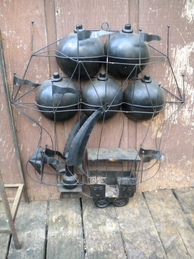 up and away  -- large vintage metal hot air balloons