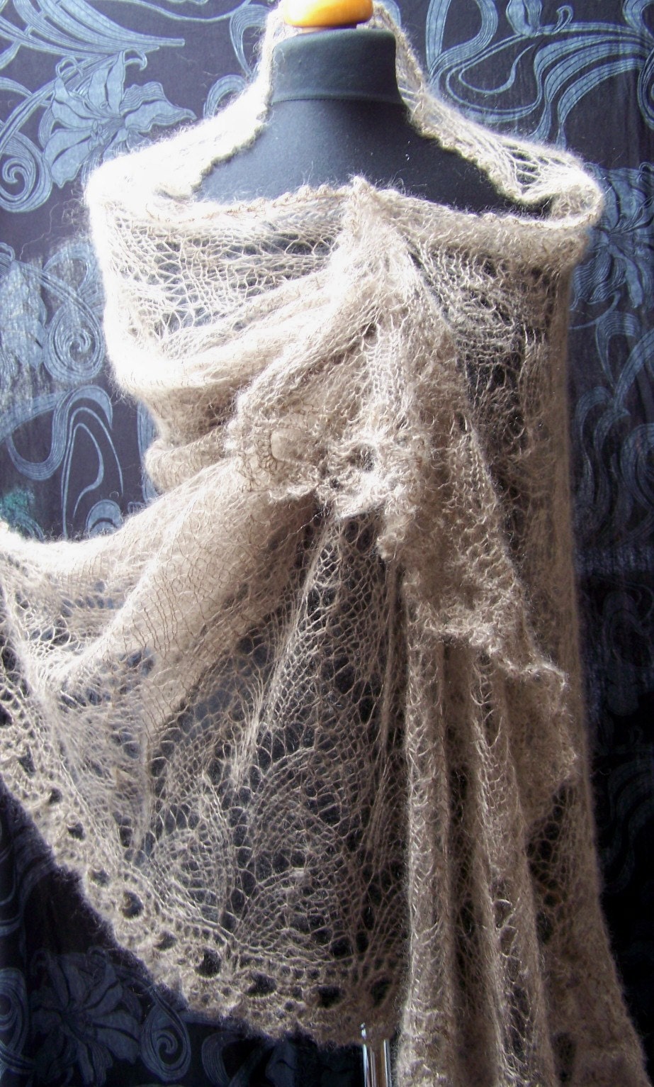 lace knitted stole silk kidmohair