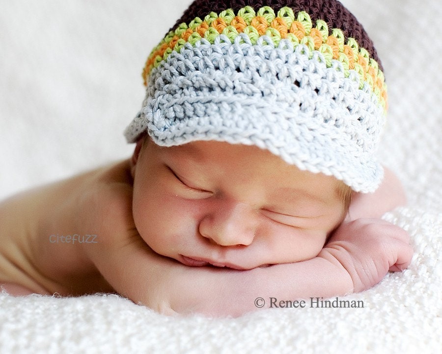 newborn to 4t Cotton The Citrus Stripe Bebop Brim  TM Hat