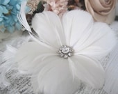 Most Adored-Etta bridal feather hairpiece-custom made to order