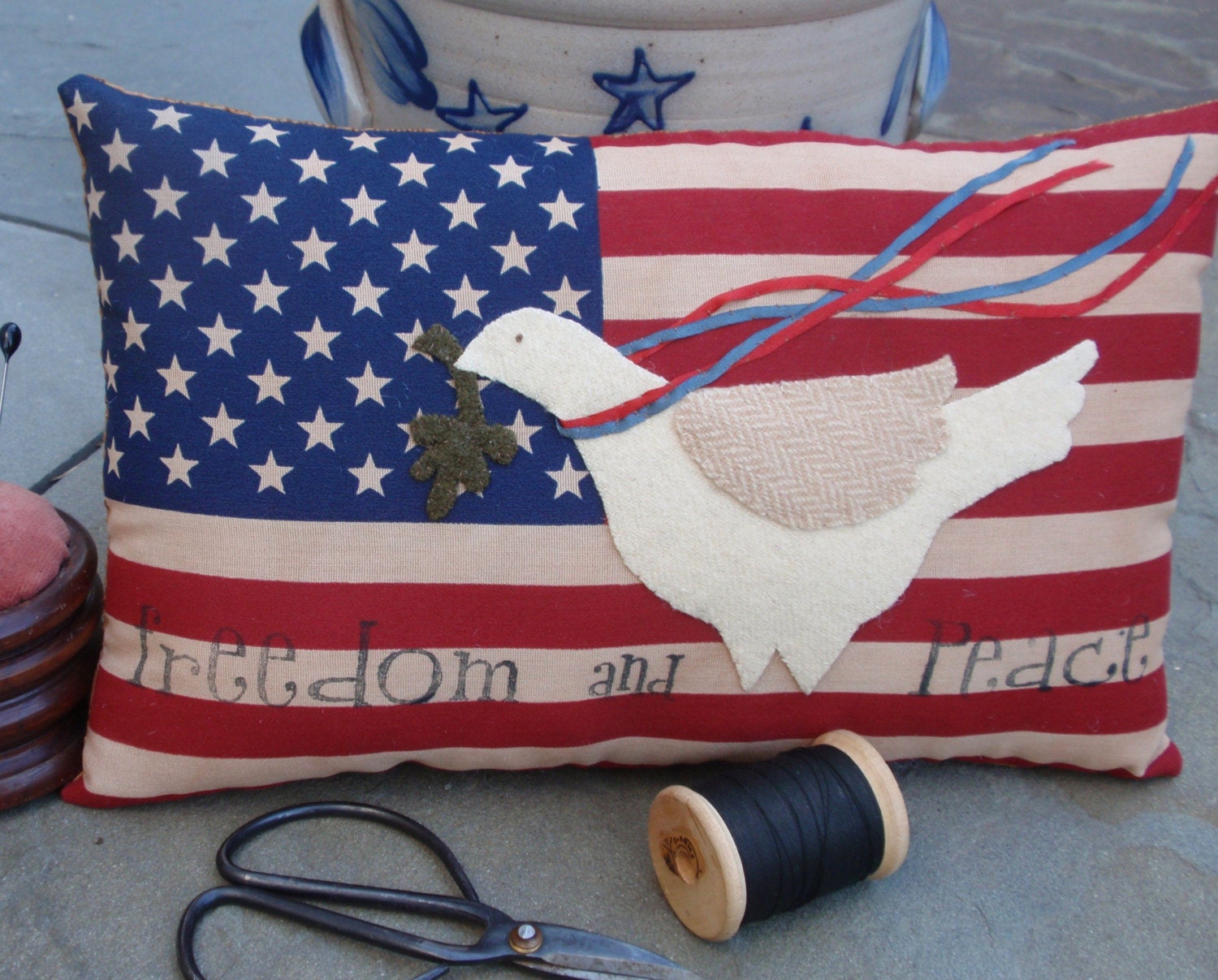 Patriotic Dove of Peace pillow