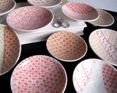 Set of 10 Red and Pink Dishes