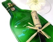 Recycled Wine Bottle Serving Tray - Bright Green and Eco Friendly