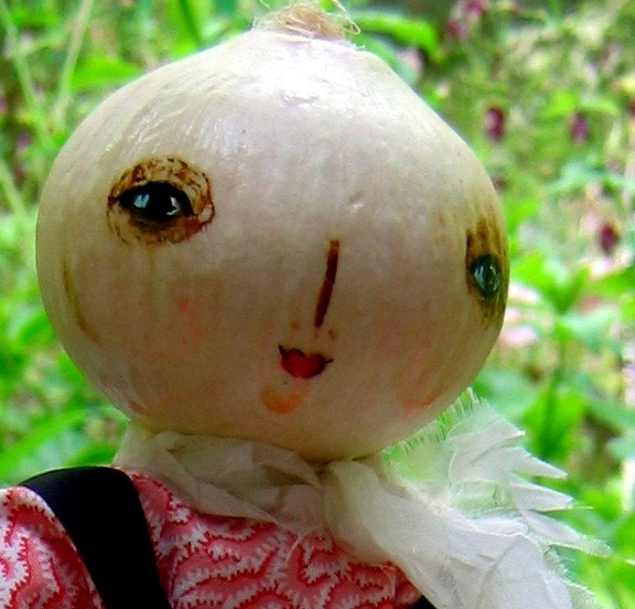 White Onion Head art doll