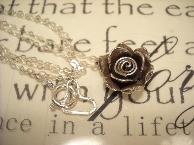Sterling silver rose pendant and chain