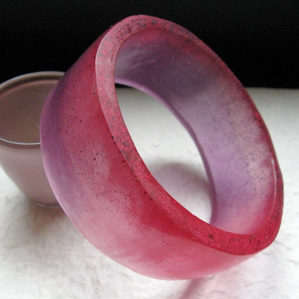 Big Pink and Purple Resin Bangle - ABstraKT Series