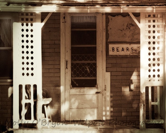 Sepia Toned OLD wooden front porch and swing 8x10 photo print