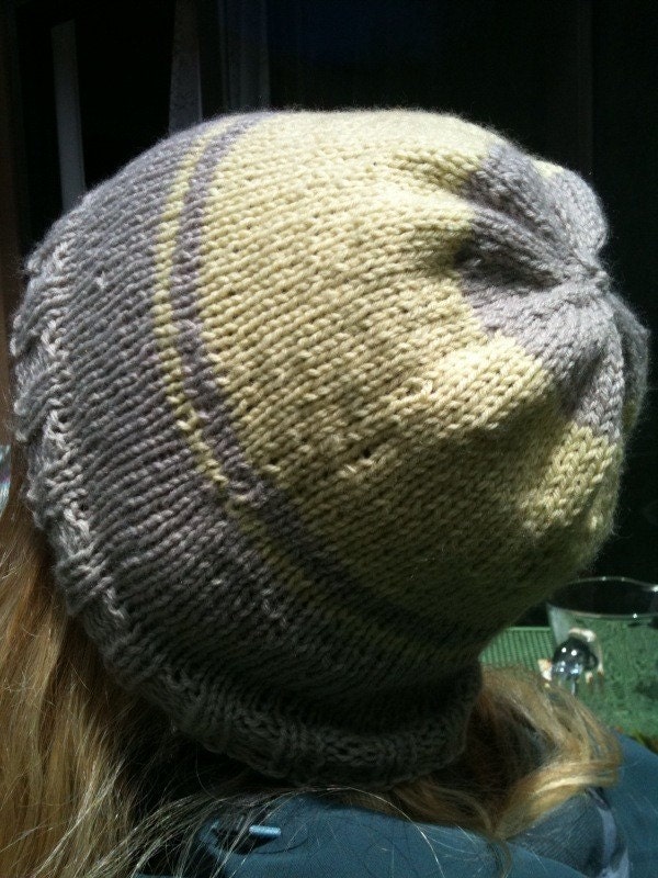 Gray and Yellow Knit Hat