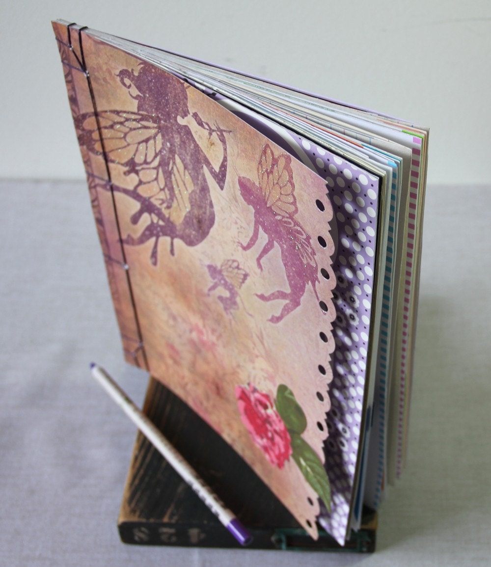 large recycled pages journal - Seven Wishes