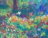 Field of Lilies, 3.5x5 Pastel Painting PRINT