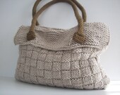 NzLbags NEW Everyday Knitted Bag, Shoulder Bag, Handbag - Beige Nr - 075