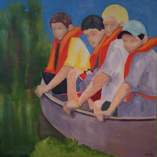 Canu 
Canoe  36 x 36 gallery wrapped original oil painting