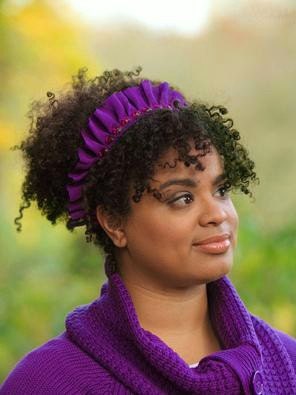 Natural Hair Accessories Headband Purple Ruffle