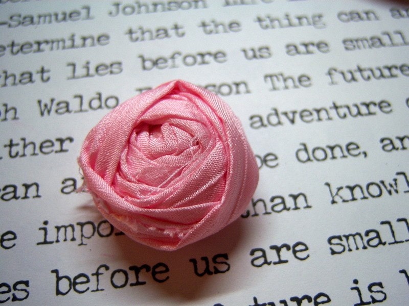 Medium Rolled Silk Flower-Baby Pink