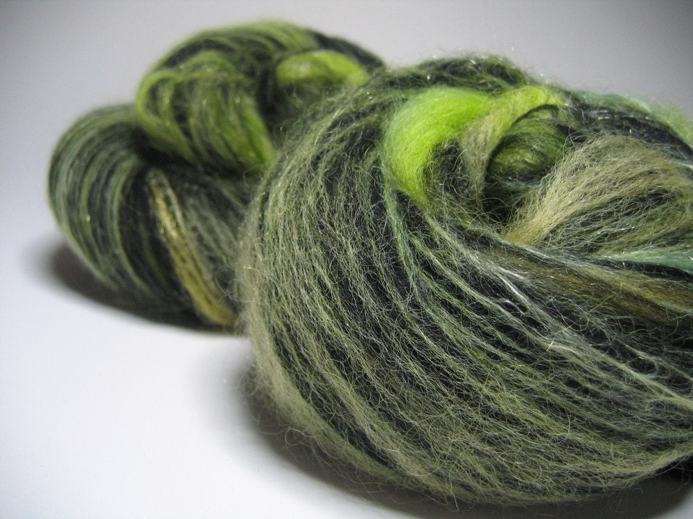Hand Dyed and Carded Over 4 Ounce Smooth Fiber Batt Set with Alpaca, Merino and More in Margaritas at Midnight