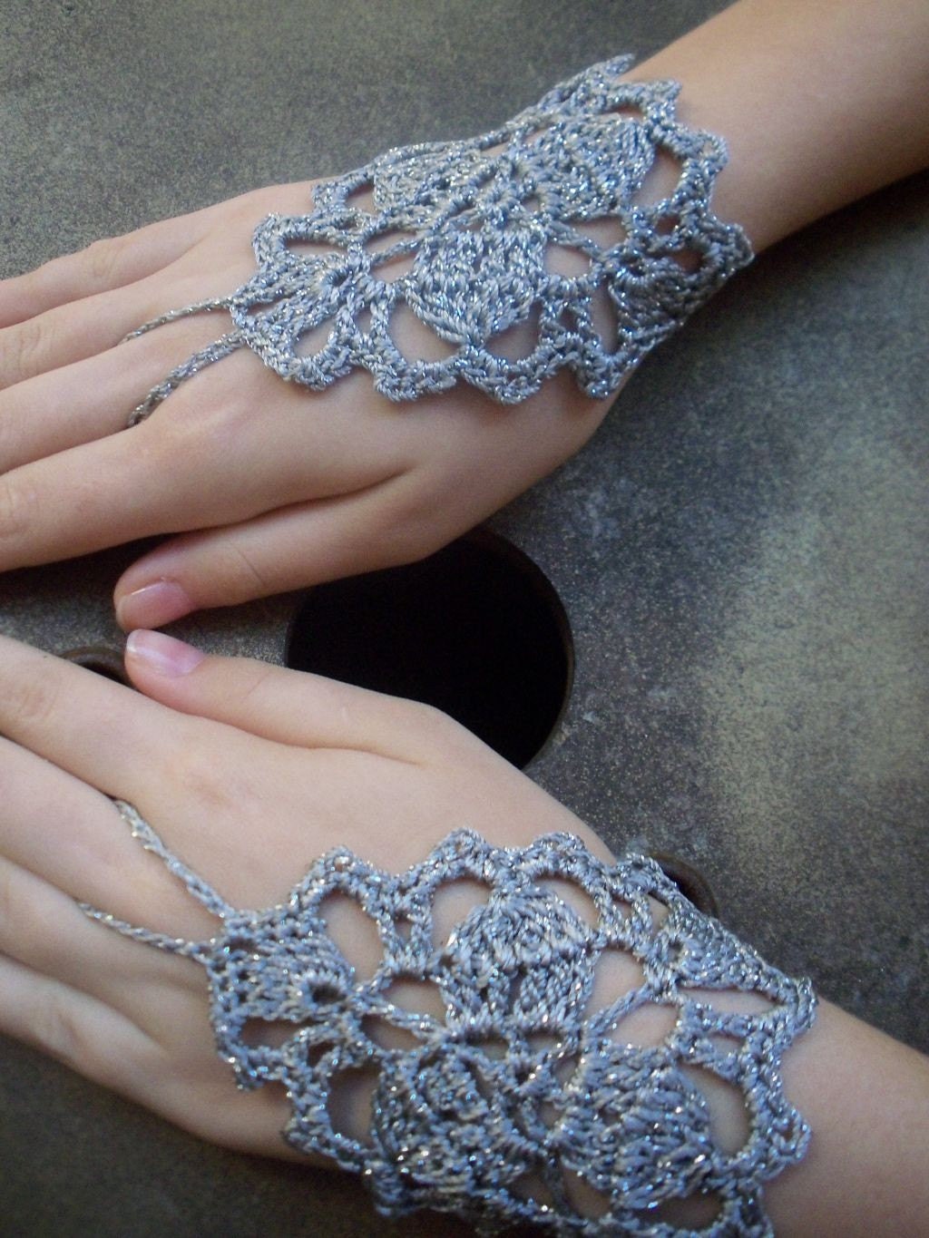 Gray silver lace fingerless PLEASE SPECIFY THE COLOR YOU WANT