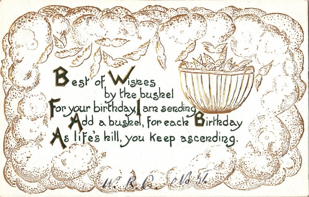 Vintage Birthday Post Card Early 1900s bd066