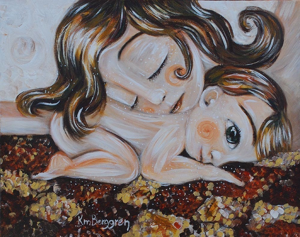 Absorb - 8x10 signed motherhood print from an acrylic painting by Katie m. Berggren