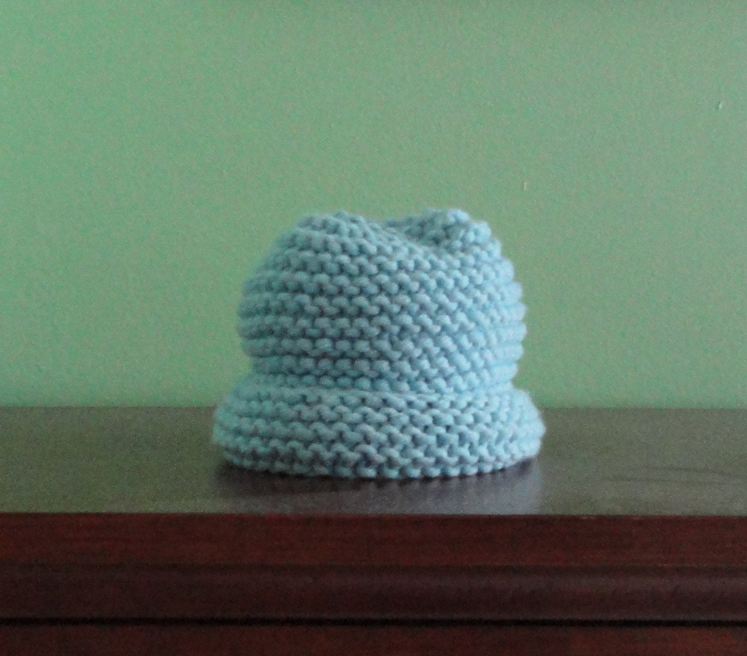 Blue Knitted Newborn Hat