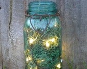 Rustic Heart Firefly Lantern Jar Woodland Fall Wedding