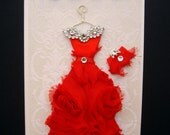 Valentine's Roses are Red Personalised Dress Card / Handmade Greeting Card