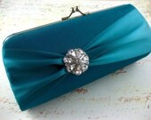 Custom Bridesmaid Bride Color Satin Purse - Choose your color and design to match your wedding colors