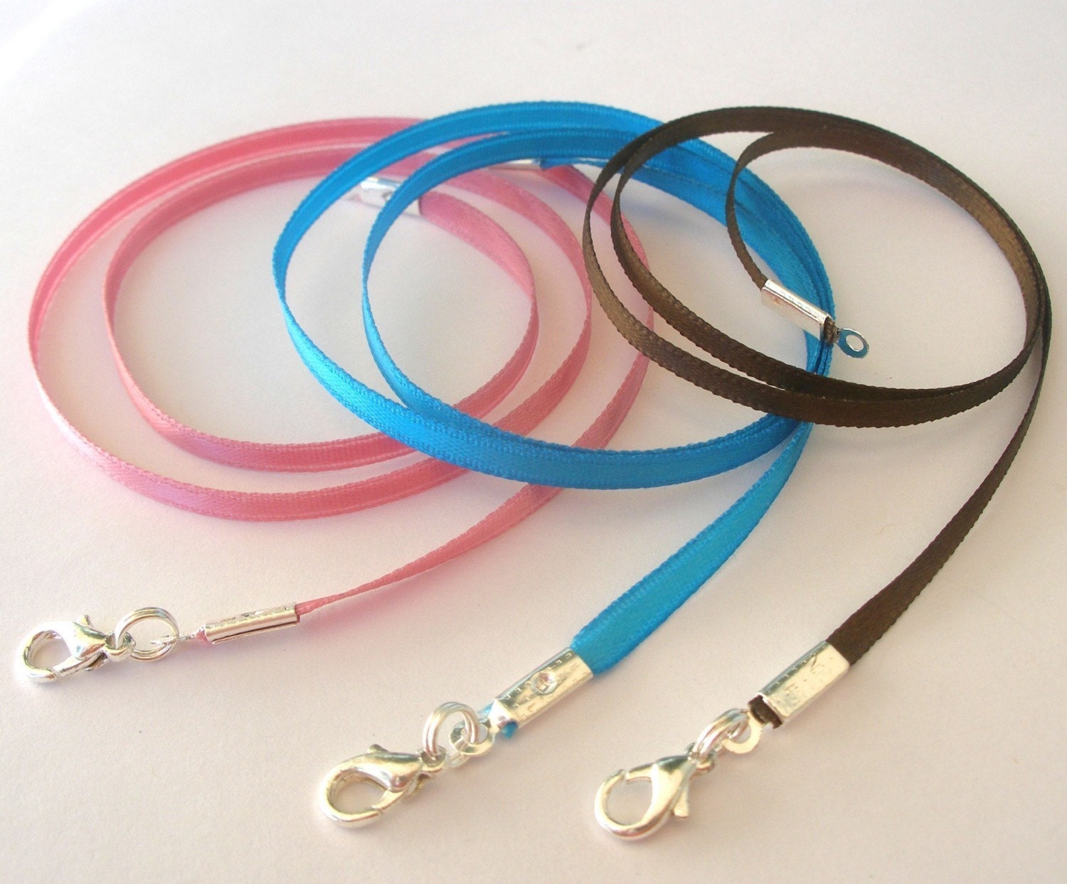 100 - Satin Necklace Cords - Any Length, 21 Colors - Use w/Scrabble/Glass Tile Pendants and all Aanraku bails.