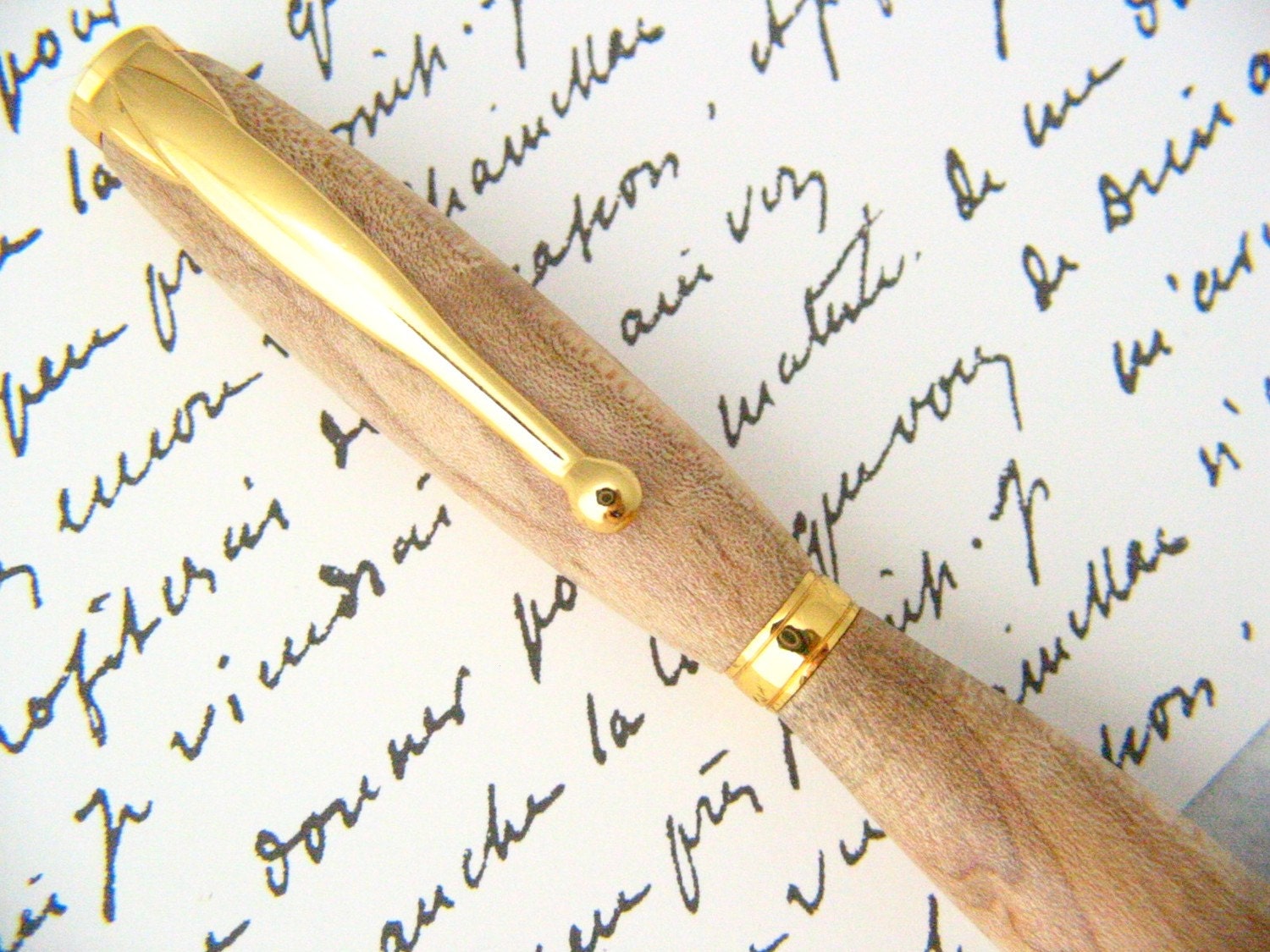 Wooden Pen Turned in Hackberry Wood -- nice handmade gift