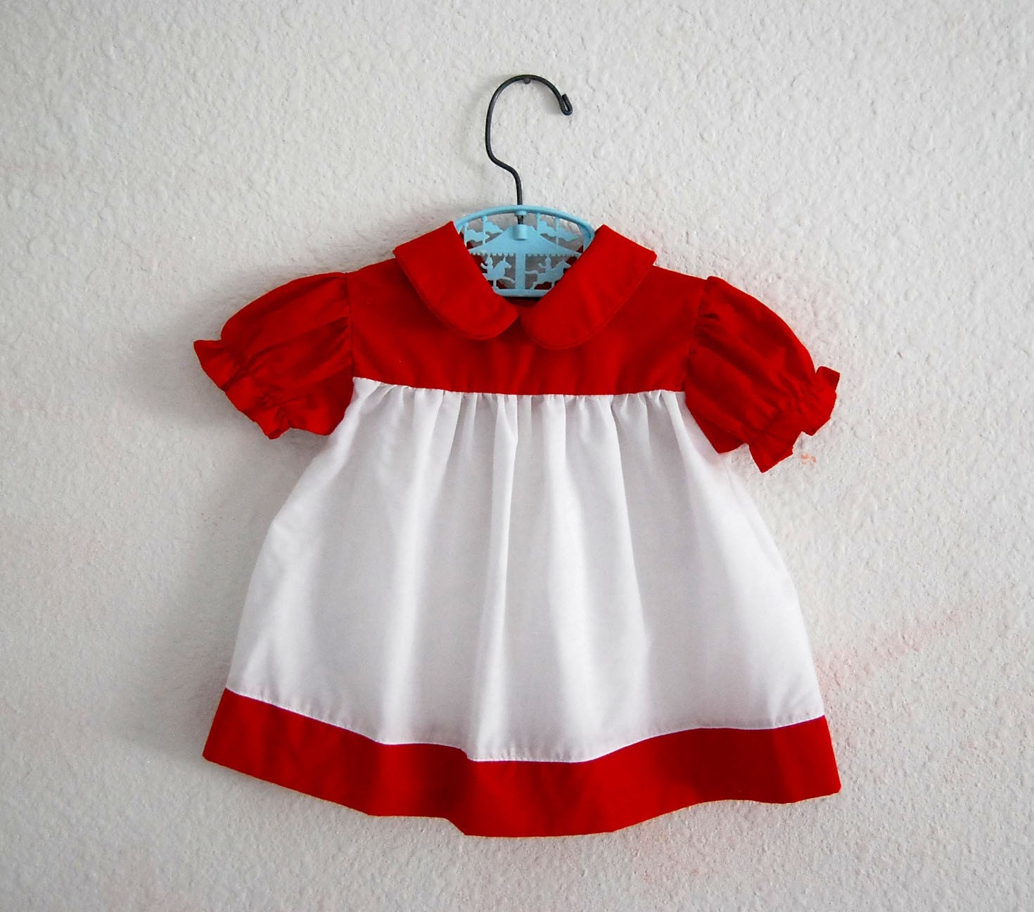 BABY n RED...vintage red and white ruffled dress