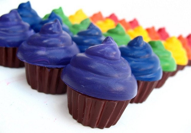 Recycled Crayon Cupcakes  - Party Set of 24