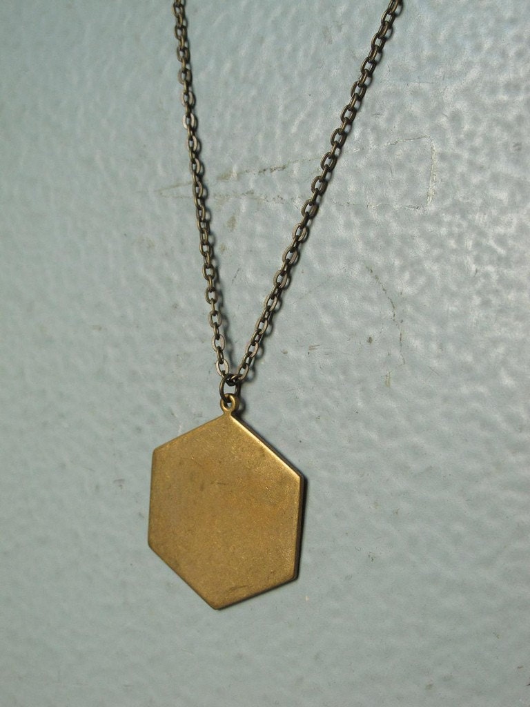 hexagon geometric necklace